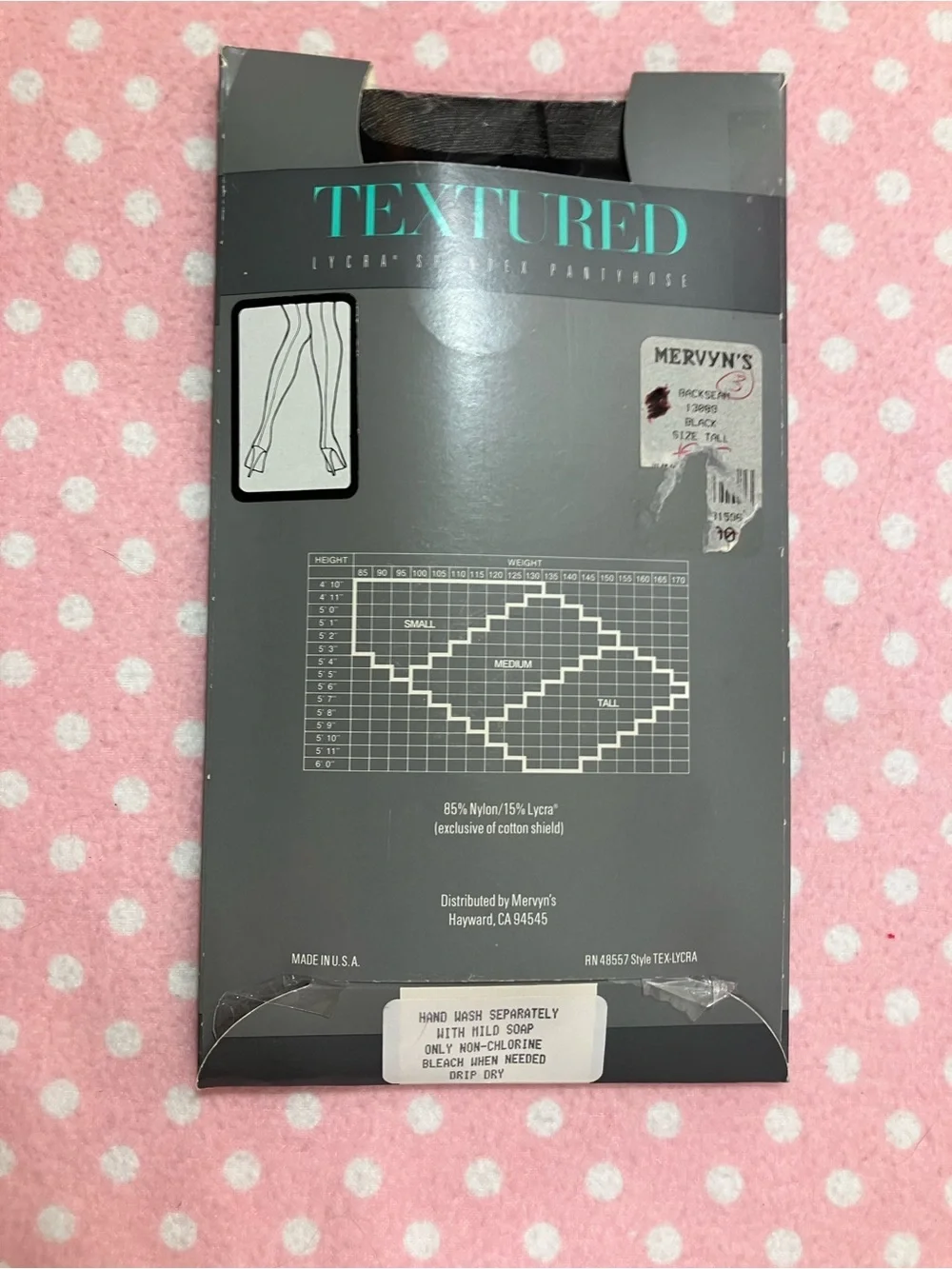 Textured Black Hosiery - Sheer Pantyhose